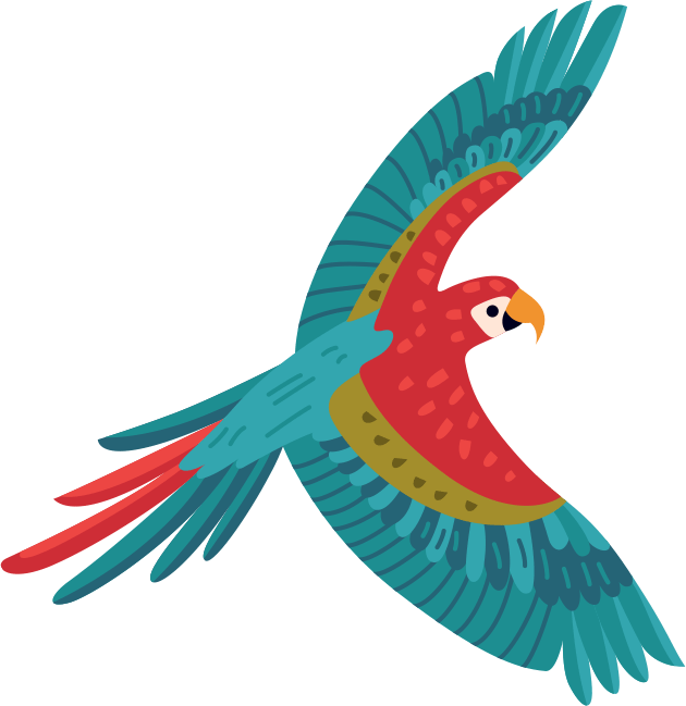 Imagen de la guacamaya dentro del banner
